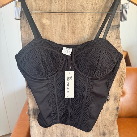 No Boundaries Black Lace Bustier Top - Picture 11 of 11